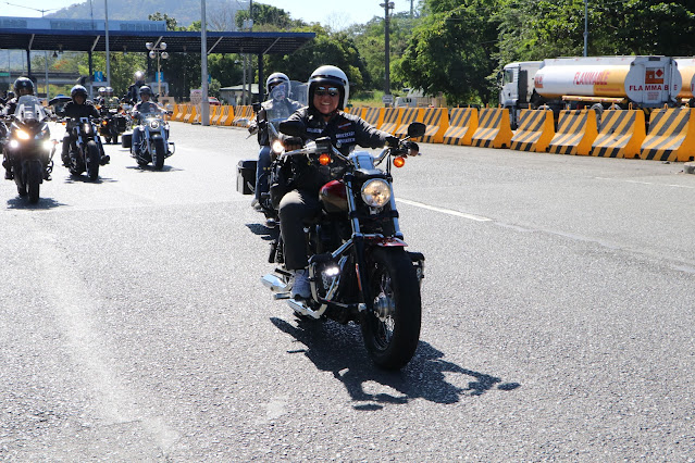 Subic Bay Metropolitan Authority (SBMA) chairman and administrator Rolen C. Paulino ushers in the cluster of Masonic Riders entering the Subic Bay Freeport Zone (SBFZ) thru the Tipo Security Plaza.