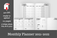 KDP Interior: Monthly Planner 2021-2022