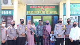 Peringati HUT Bhayangkara ke-76, Kapolres Aceh Utara Berikan Santunan untuk Anak Operasi Bibir Sumbing dan Berikan Tali Asih