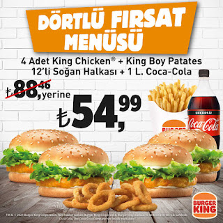 burger king menü fiyat kampanya paket servis sipariş 2021
