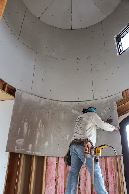 bending drywall for round room