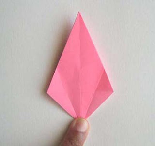 cara membuat origami lily