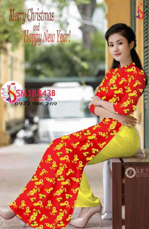 ÁO DÀI ĐẸP 2019 THANH LỊCH ĐỒNG TIỀN HOA MAI