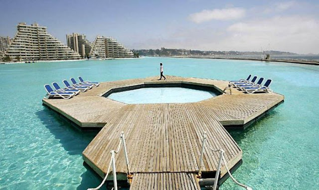 The largest swimming pool in the world at San Alfonso del Mar resort in Algarrobo, Chile, amazing, largest swimming pool, records, pictures