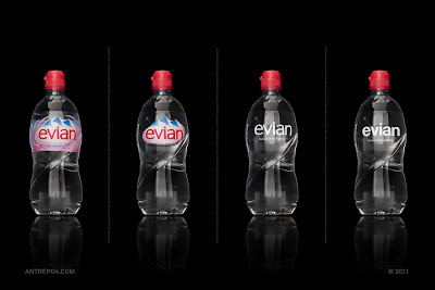 Green Pear Diaries, diseño, packaging, minimalismo, Evian