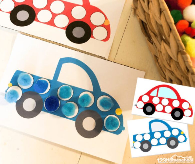 transportation colour matching activity for toddlers and preschoolers