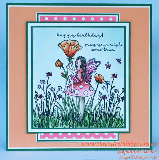 Stampin Up, #thecraftythinker, Fairy Celebration, In The Meadow, Watercolouring, Stampin Up Australia Demonstrator