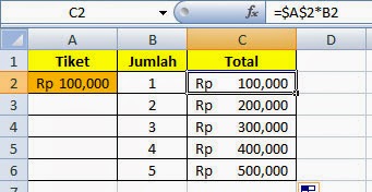 Rumus Absolut di Microsoft Office Excel 2007