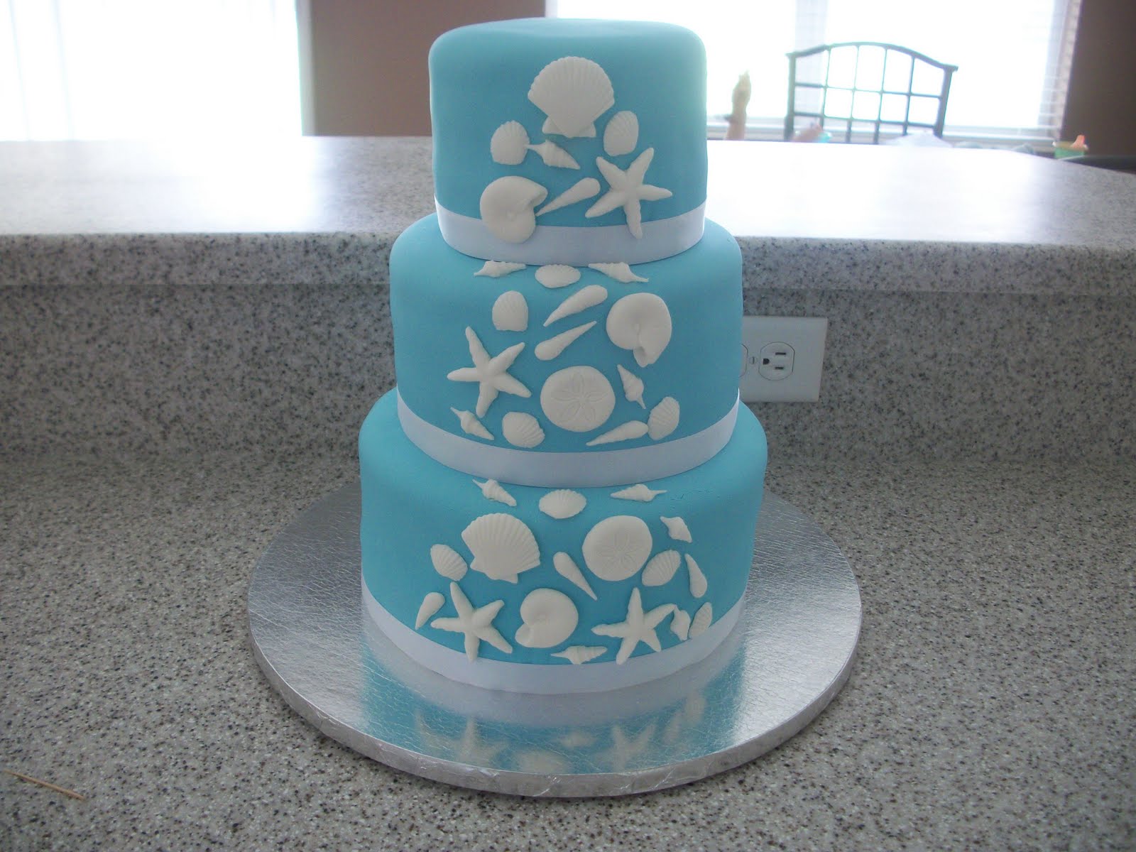 halloween wedding cake toppers beach cake they asked for it in the blue to match the guys shirts and 