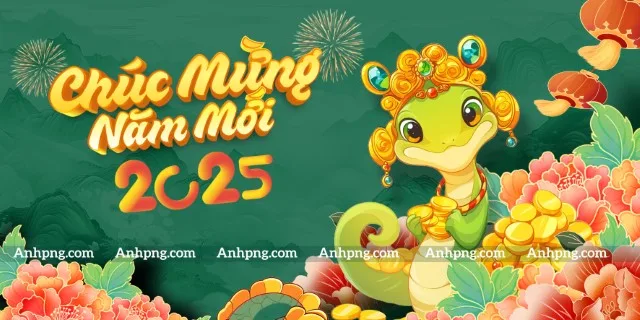 Hình nền Tết 2025 với hình ảnh linh vật rắn, hoa đào và pháo hoa chúc mừng năm mới