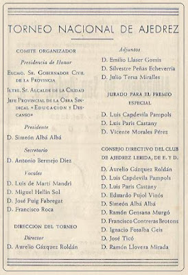 Comités del I Torneo Nacional de Lérida 1948