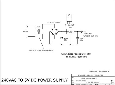 POWER INVENTER 240VAC TO 5VDC Scheme