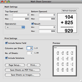 Math Sheet Generator