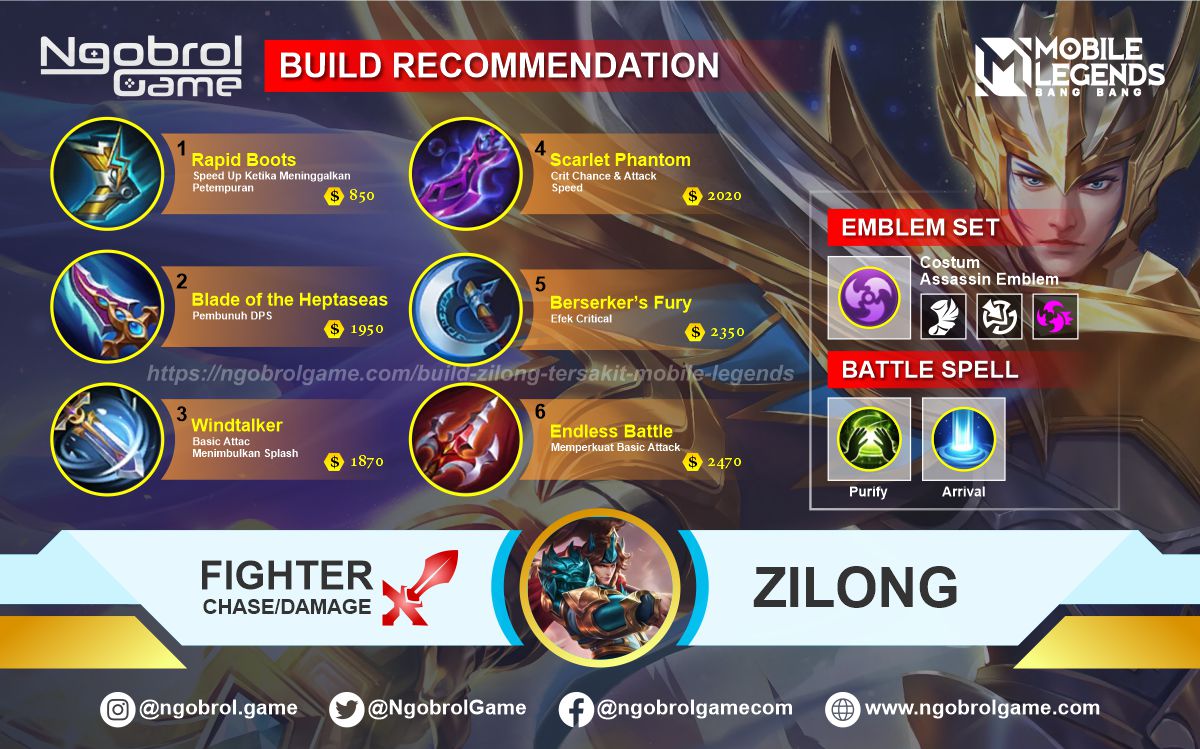 Build Zilong Savage Mobile Legends