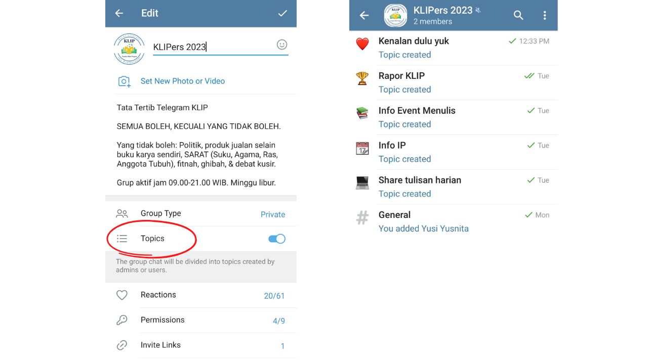 fitur topik di telegram