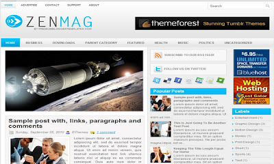 ZenMag - 16 Of The Best Free Blogger Templates