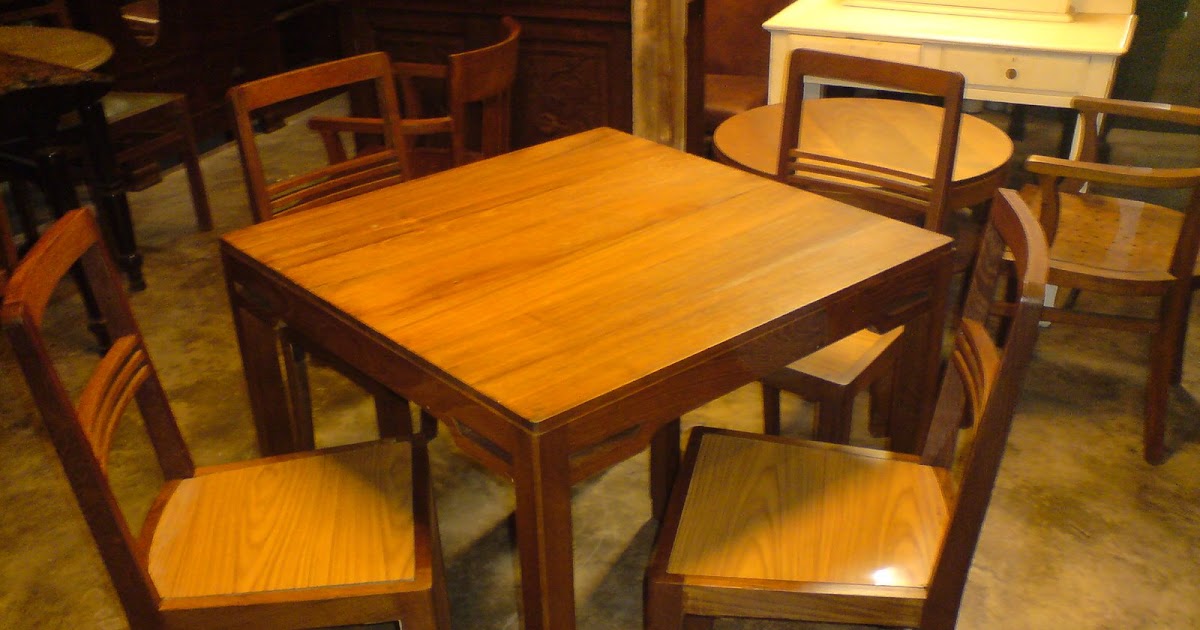 Antique furniture: Set meja makan 4 seaters