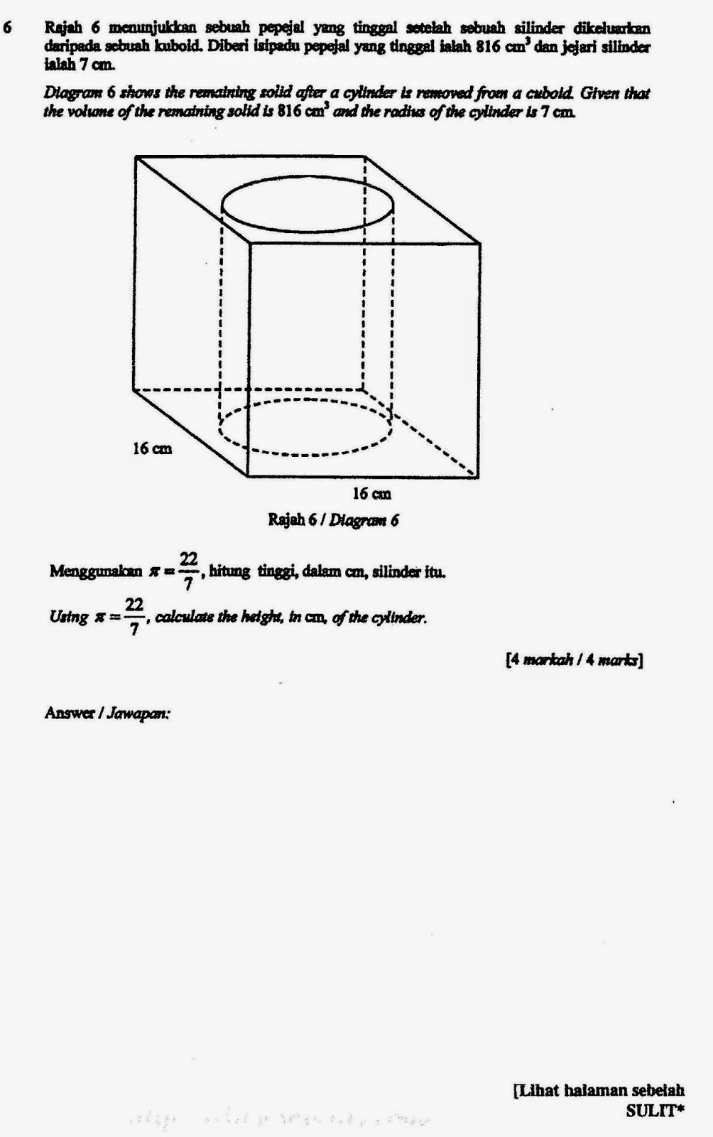 Matematik Tingkatan 4 dan 5: Pepejal dan Isipadu