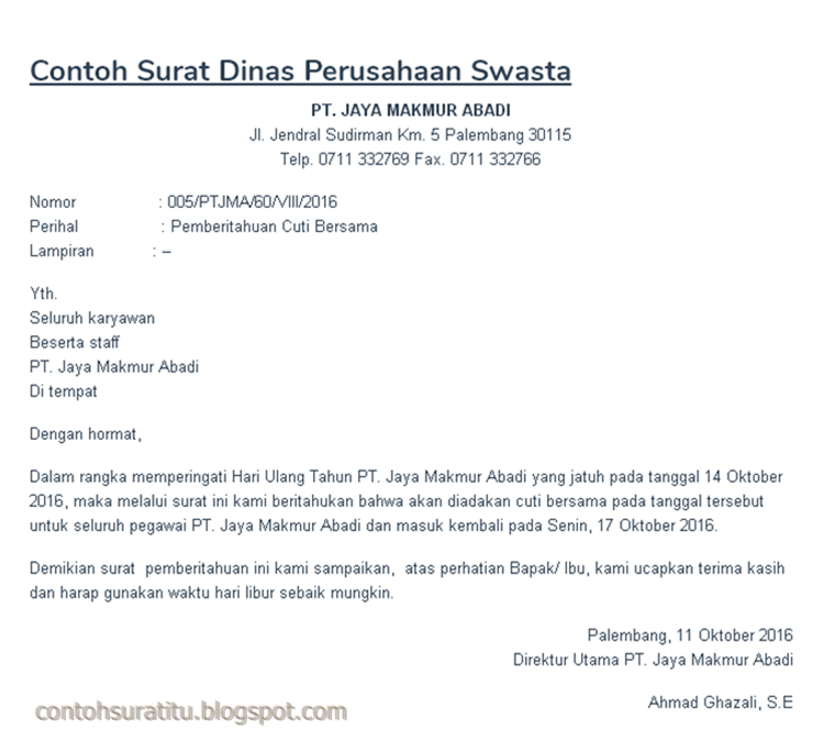 Contoh Surat, Contoh Surat Cinta, Contoh Surat Resmi, Contoh Surat Kuasa, Contoh Surat Dinas Perusahaan dan Surat Dinas Resmi Sekolahan