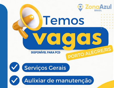 Zona Azul abre vagas para Serviços Gerais e Auxiliar de Manutenção em Porto Alegre
