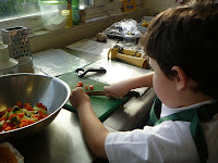 Chopping vegetables safely