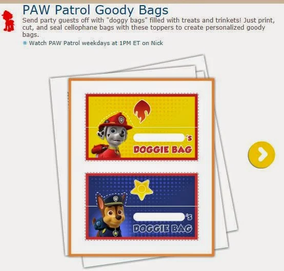 Paw Patrol: Free Printable Goody Bags Wrappers.