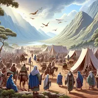 Israelites camping in the wilderness