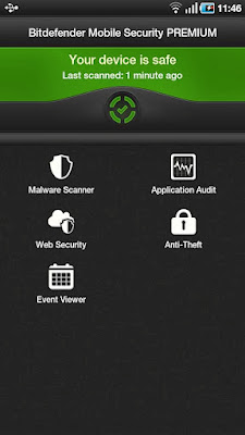 Bitdefender Mobile Security for Android smart phones : Use the best malware scanner, web security, App audit and Anti theft App there is