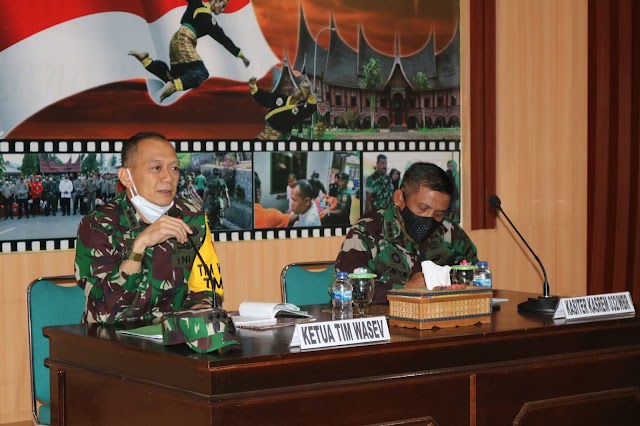 Dansatgas TMMD 112 Kodim 0309/Solok Terima Kunjungan Tim Wasev Mabes TNI AD