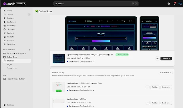 Shopifys' Dashboard