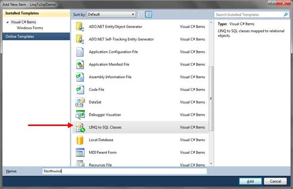 Querying a Database with LINQ to SQL