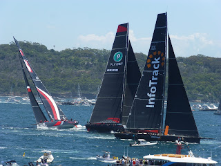 Comanche and Info Track, Sydney to Hobart yacht race