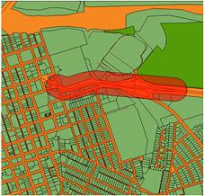 Sample Buffer Analysis performed with AutoCAD Map 3D