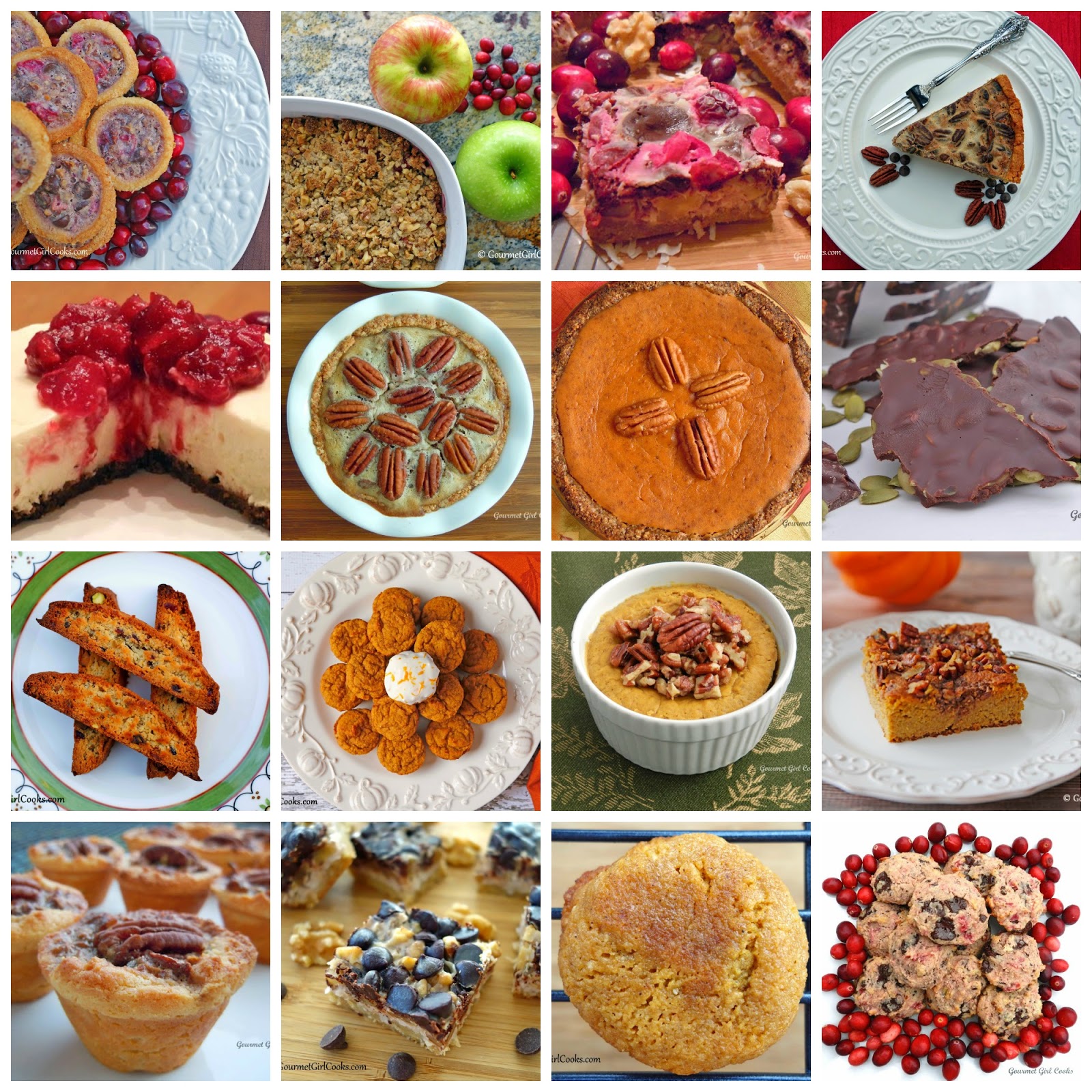 Gourmet Girl Cooks: 16 Thanksgiving Dessert Recipes - Low ...