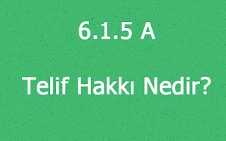 6.1.5 A  - Telif Hakları Nedir?