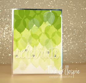 scissorspapercard, Stampin' Up!, Art With Heart, Colour Creations, Balloon Celebration, Celebrate You Thinlits, Shimmer Paint