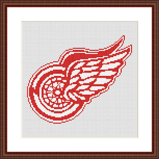 Detroit Red Wings logo cross stitch pattern - Tango Stitch