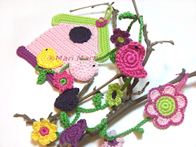 Crochet Birdhouse Garland