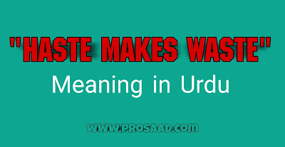 Haste Makes Waste Meaning In Urdu