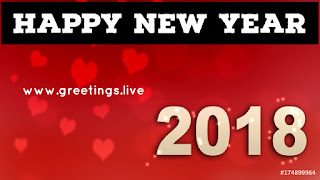 Love cards 2018 new Year love symbols in red bg