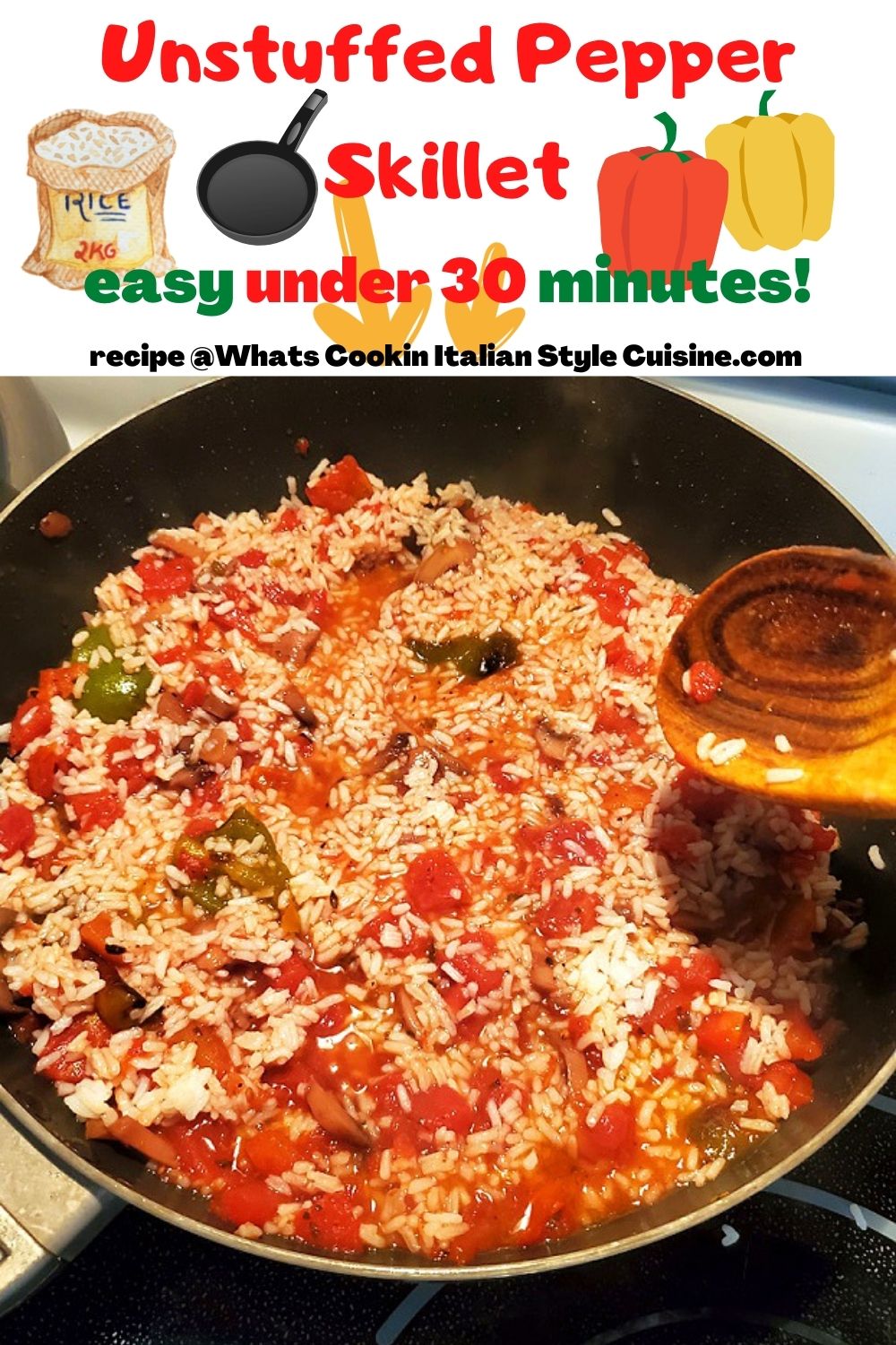 one pan unstuffed pepper skillet pin for later