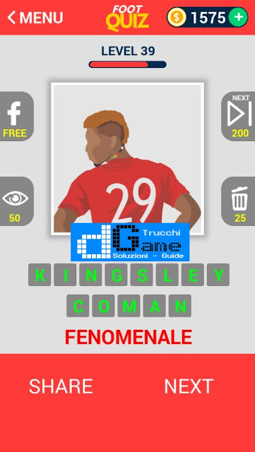 FootQuiz Calcio Quiz Football ( ATTO) soluzione livello 31-40