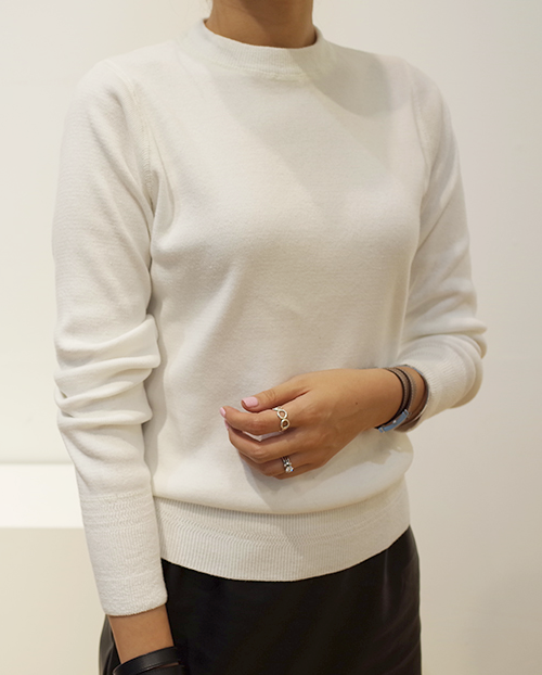 Plain Crew Neck Knit Sweater