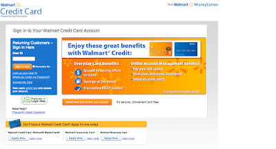 Walmart Credit Card Login Page