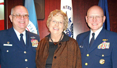 Commodore Mallison with wife Wanda and Coast Guard Commandant Papp