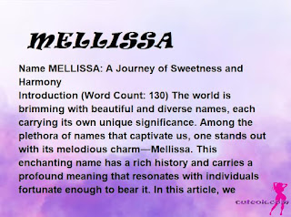 meaning of the name "MELLISSA"