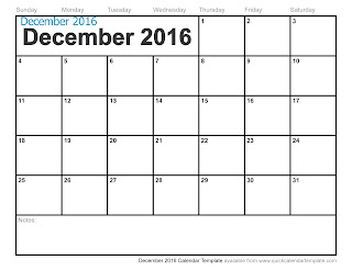 Free Printable Calendar December 2016