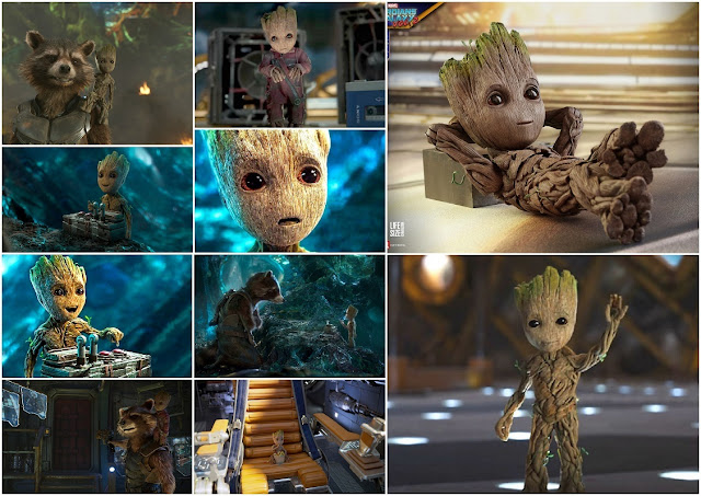 Baby Groot Free Printable Cards, Backgrounds or Invitations.