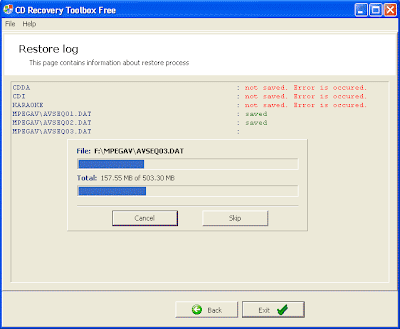 Restore file atau data di cd yang tergores