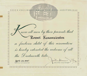 The declaration of welcome to Ronwi Kanawaienton.